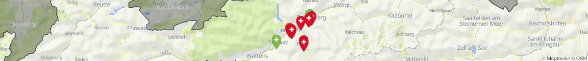 Kartenansicht für Apotheken-Notdienste in der Nähe von Strass im Zillertal (Schwaz, Tirol)